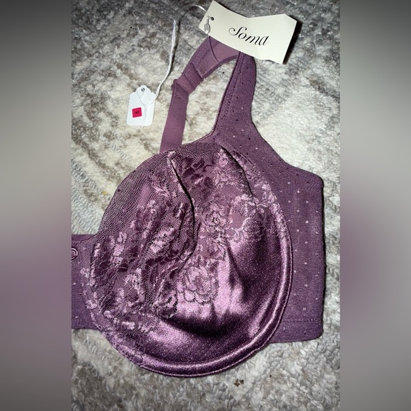 Soma ❤️BNWT❤️ Deep Purple Lace Stunning Support Unlined Bra - Picture 4 of 7